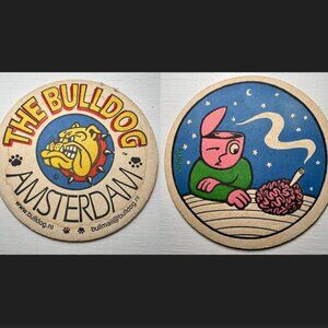 The Bulldog Coffeeshop Amsterdam 25 year Anniversary Coaster 2000 DADARA Artwork
